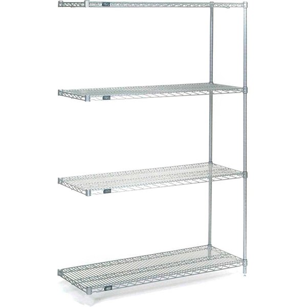 Nexel Stainless Steel, 5 Tier, Wire Shelving Add-On Unit, 36W x 21D x 63H A21366S5